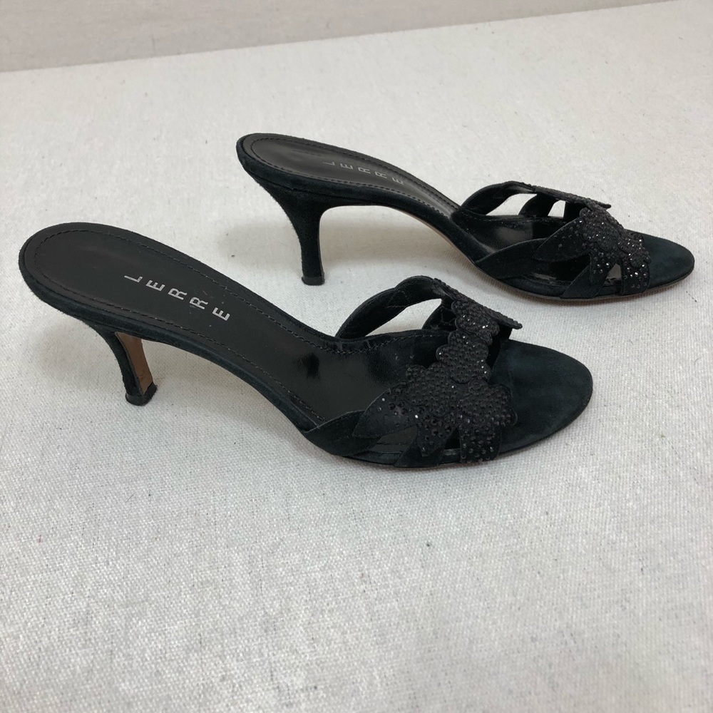 LERRE Vintage Sequined Beaded Leather Mules/Slides